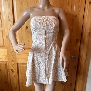 Kimchi Blue Women Addison Floral Mini Dress Sz S Strapless Y2K Corset Coquette